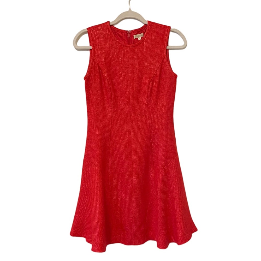 SHOSHANNA | $275 Fit & Flare Shimmering Mini Dress in Red Tweed, Size 2 - Picture 4 of 10